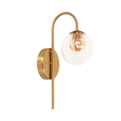 Anon Round Glass Wall Light - Satin Brass