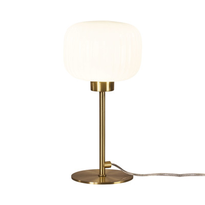 Apello Opal Ribbed Optic Glass Brass Table Lamp