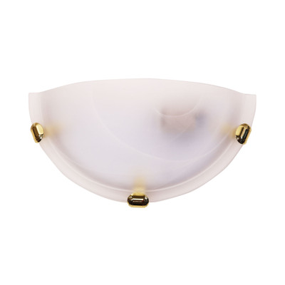 Chiltern Half Moon Alabaster Flush Wall Light - Gold