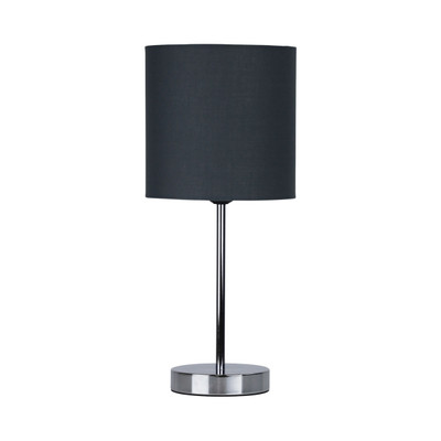 Devizes Minimalist Chrome Table Lamp - Grey Shade