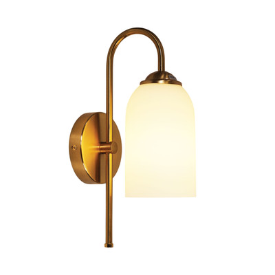 Eveline Brass Opal Matt Glass Indoor Wall Light