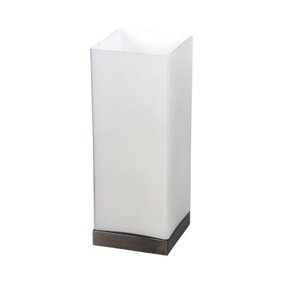 Gosport Brushed Chrome Cube Glass Touch Table Lamp