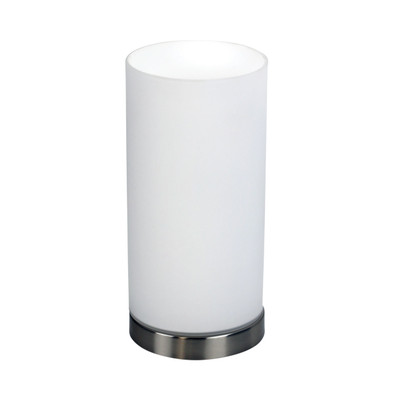 Gosport Brushed Chrome Cylinder Glass Touch Table Lamp