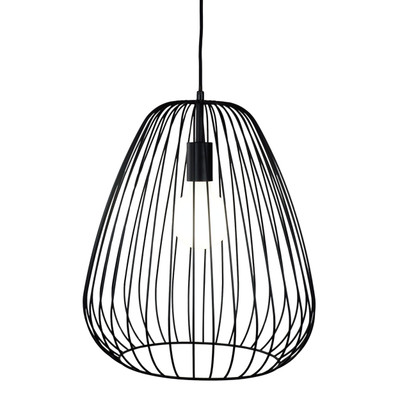 Hartlepool Teardrop Open Wire Cage Pendant - Black