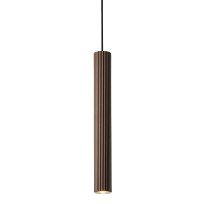 Vico Scandinavian Fluted Cylinder Pendant - Metallic Brown