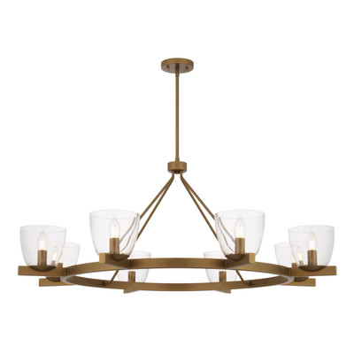 Bari 8 Light Vintage Brass Metro Round Pendant