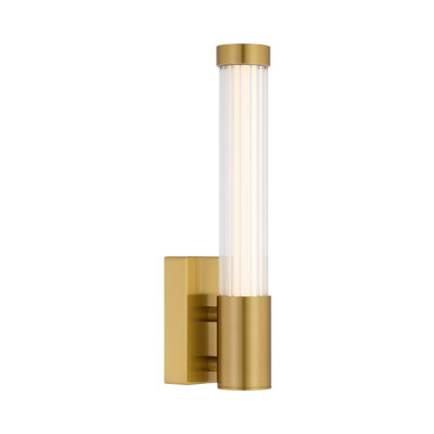 Brianza IP44 Fluted Solo LED Wall Light - Antique Gold