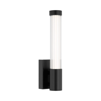 Brianza IP44 Fluted Solo LED Wall Light - Black