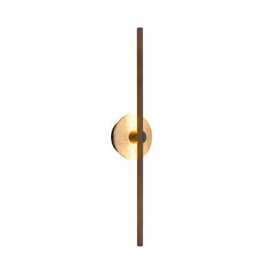 Cicero Beige Travertine LED Wall Light - Old Brass