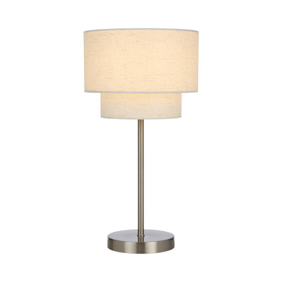 Magno Nickel Table Lamp - Ivory Shade
