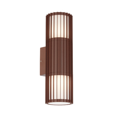 Moncton IP65 Weathered Rust Twin Wall Light