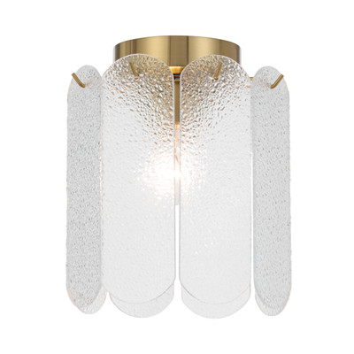 Nicosia Textured Glass Ceiling Light - Antique Gold