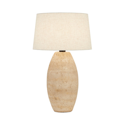 Sierpe Beige Travertine Oval Table Lamp
