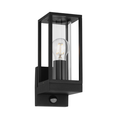 Strembo IP44 Wall Light with Sensor - Black