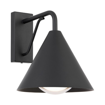 Stresa Sand Black IP44 Cone Wall Light