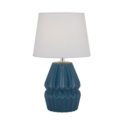 Tragoni White Shade Blue Ceramic Table Lamp