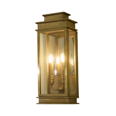 Collbran Dual Light Lantern Wall Lamp - Antique Brass