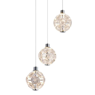 Adriana 3 Light Chrome 3CCT LED Cluster Pendant
