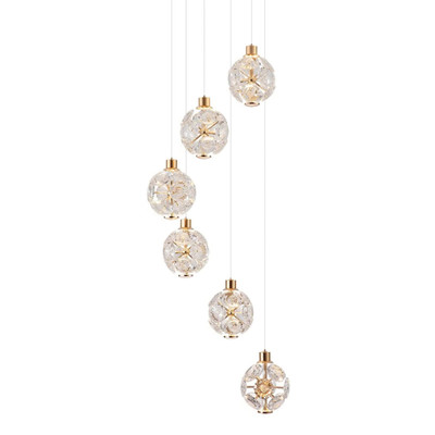 Adriana 6 Light Gold 3CCT LED Cluster Pendant