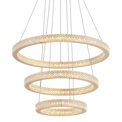 Anillo Gold Ring 3CCT LED Three-Tiered Pendant Chandelier