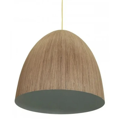 Cacia Wood Veneer Parabolic Cone Metal Pendant