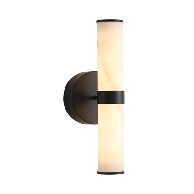 Ella IP54 Twin Light Black LED Resin Wall Lamp