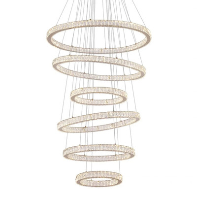 Florence Six-Tiered Gold Crystal 3CCT LED Pendant