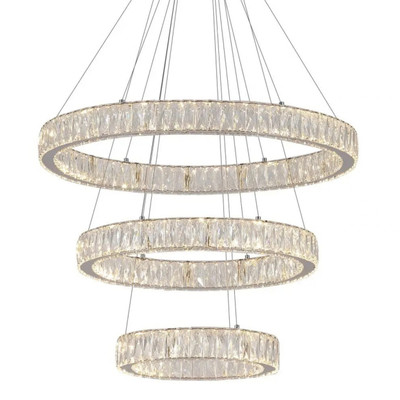 Florence Three-Tiered Chrome Crystal 3CCT LED Pendant