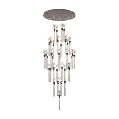 Genevieve 37 Light Gunmetal Crystal 3CCT LED Chandelier