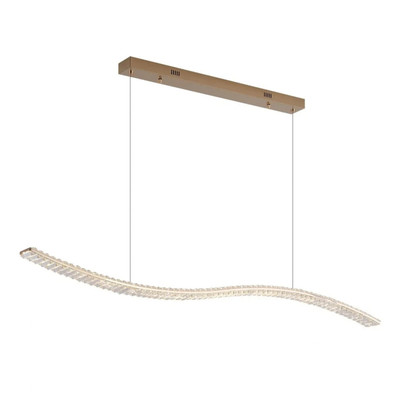 Wave Clear Crystal Gold 3CCT LED Pendant Light
