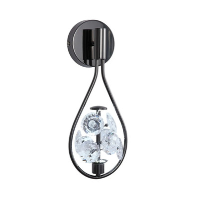 Margot Flower Crystals Gunmetal Teardrop LED Wall Light
