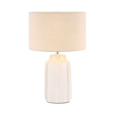 Elliniko Glazed Ceramic Cream Table Lamp