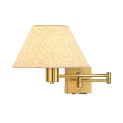 Katerini Brass Swing Arm Wall Light with Switch and Port