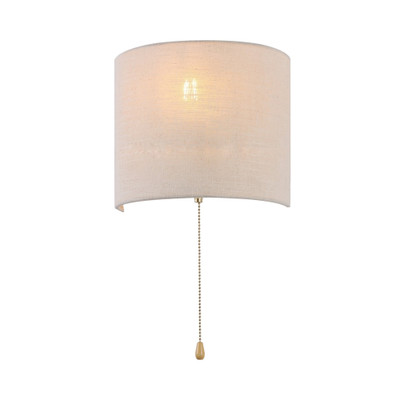 Perama Minimalist Linen Wall Light with Pull Cord