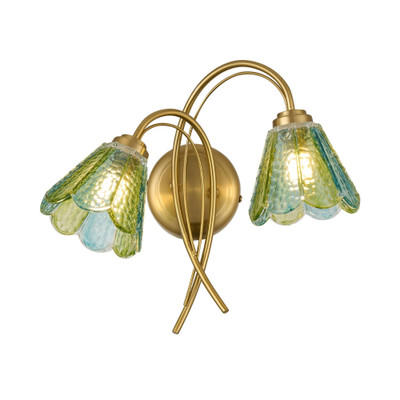 Psychiko Twin Light Brass Wall Light - Multicolour
