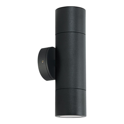 Shadow Black Fixed Exterior Twin Wall Light