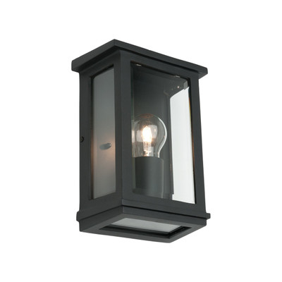 Madrid Small Clear Bevelled Wall Light - Black