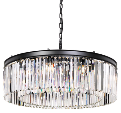 Saint 8 Light Round Crystal Large Pendant Light