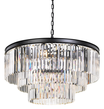 Saint 16 Light Round Crystal Three Tier Pendant Light