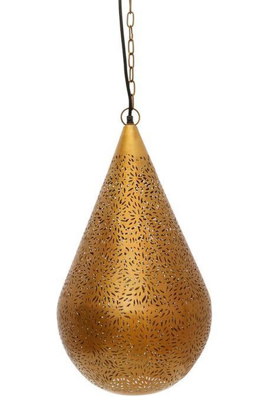 Marak Brass Peforated Teardrop Pendant
