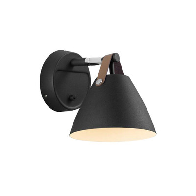 Leather Strap 15 Wall Light  - Black