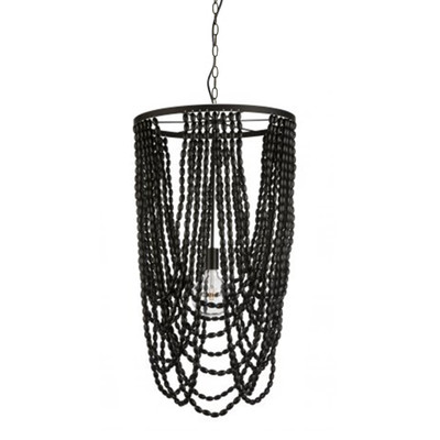 Cascata Black Beaded Pendant Chandelier