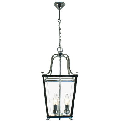 Montana 3 Light Chrome Glass Lantern Pendant