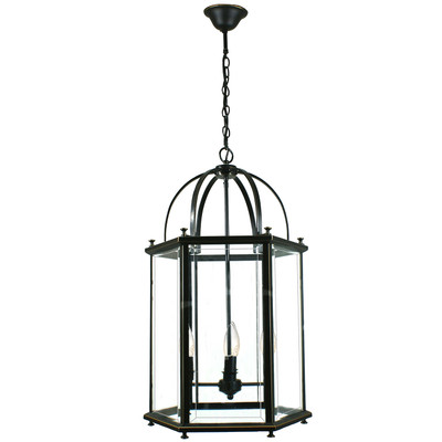 Country 4 Light Bronze Lantern Pendant