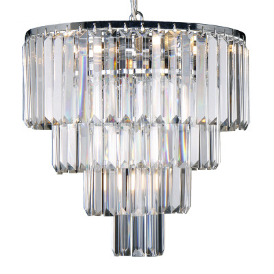 Celestial 4 Tier Chrome Crystal Pendant Chandelier 