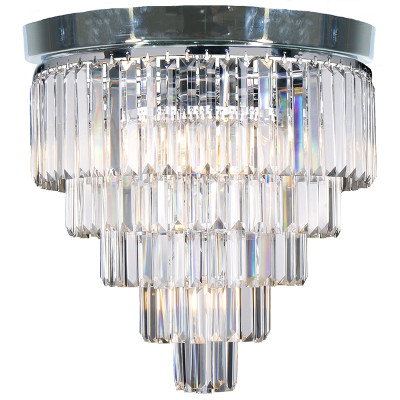 Celestial 5 Tier Chrome Crystal Close to Ceiling Light