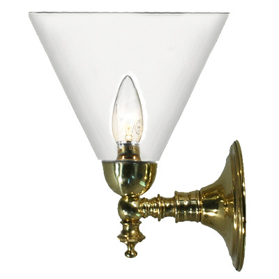 Koscina Cone Clear Glass Wall Light - Polished Brass