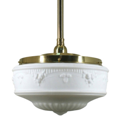 Senator Matt Opal Glass Rod Pendant Light - Brass