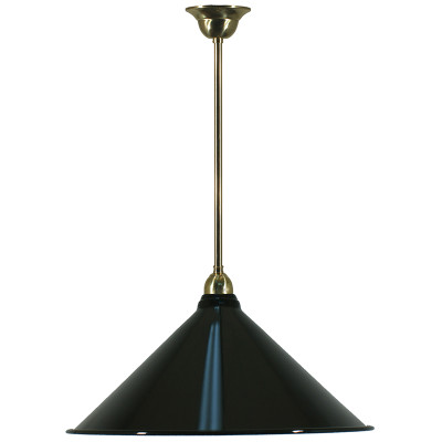 Edwardian Brass Metal Cone Rod Pendant - Black