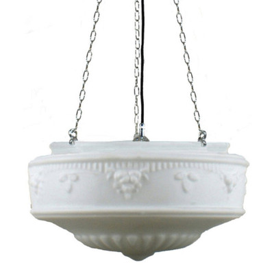 Senator Matt Opal Glass Triple Chain Pendant - Chrome